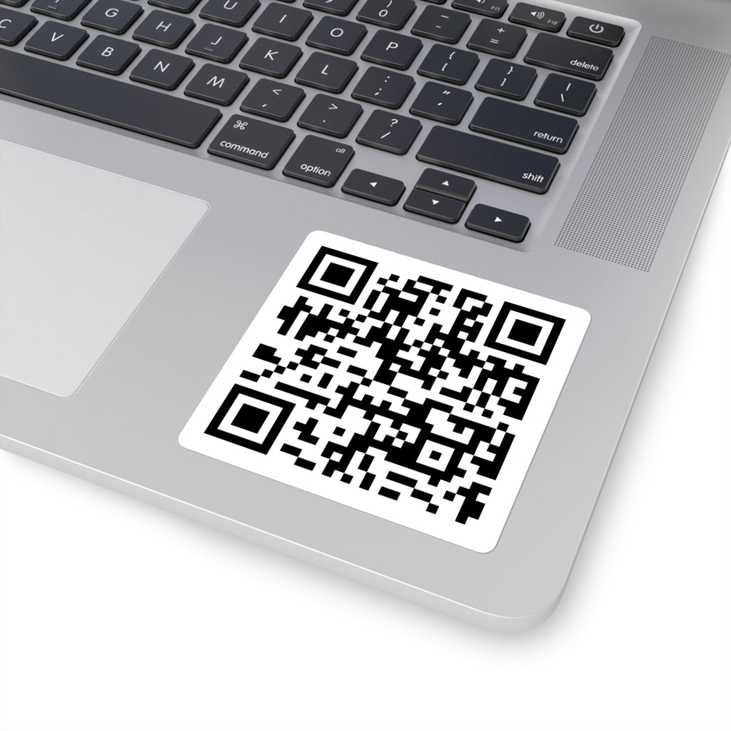 QR Code Square Sticker — Custom Scannable Label for Laptops, Packaging & Events
