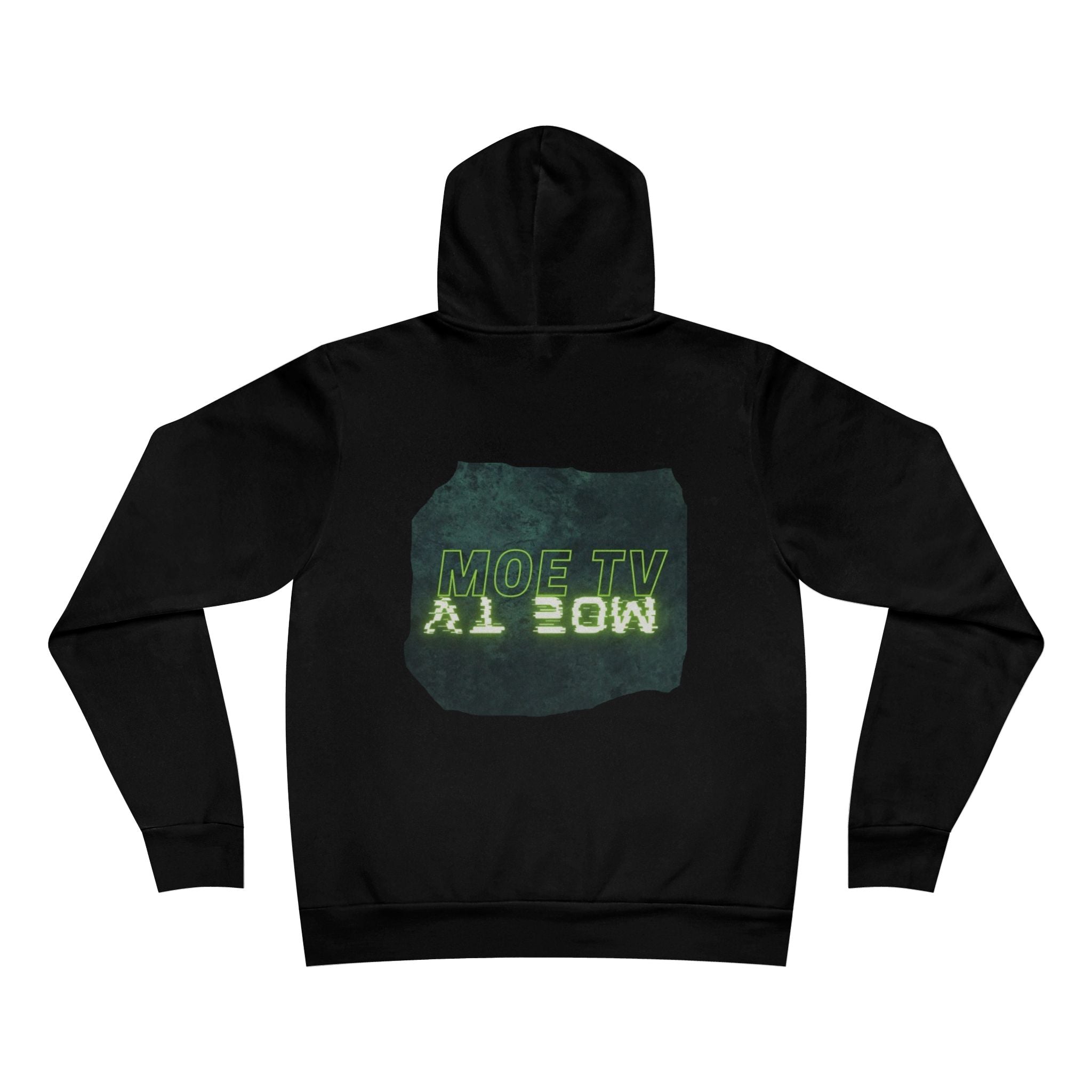 MOE TV Pullover Hoodie — Neon Graphic Fleece Hoodie