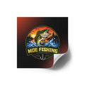 Square Fishing Sticker — MOE FISHING Bass Design (Indoor/Outdoor)