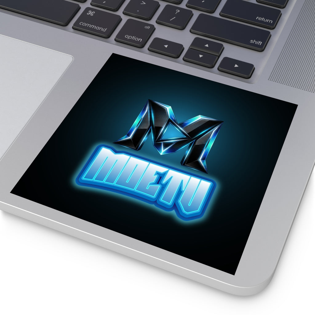 Neon M Logo Square Sticker — MOETU Gaming Decal (Indoor/Outdoor)
