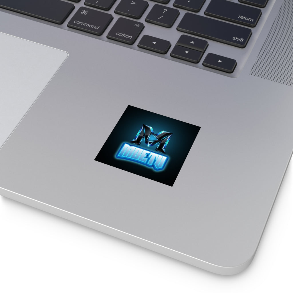 Neon M Logo Square Sticker — MOETU Gaming Decal (Indoor/Outdoor)