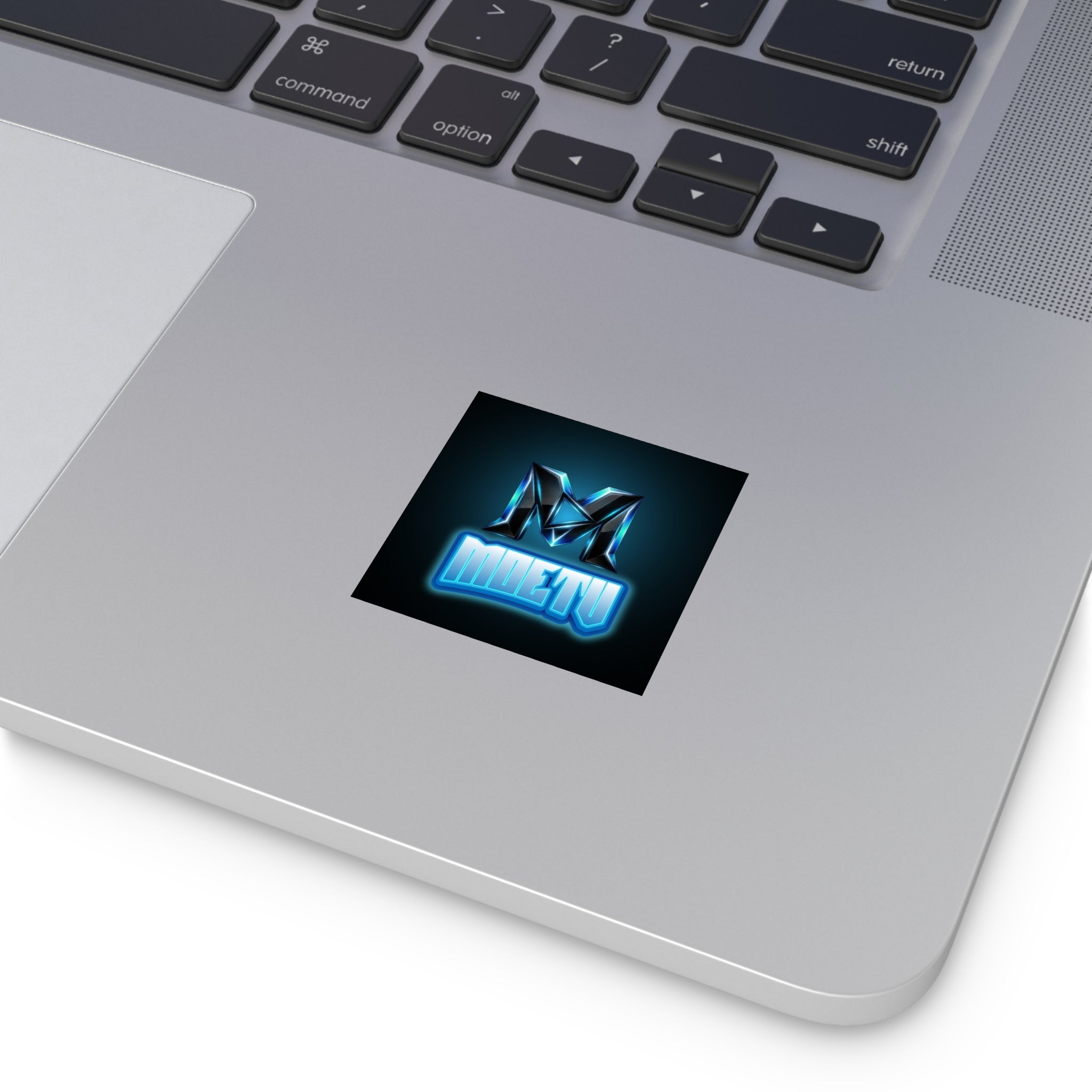 Neon M Logo Square Sticker — MOETU Gaming Decal (Indoor/Outdoor)