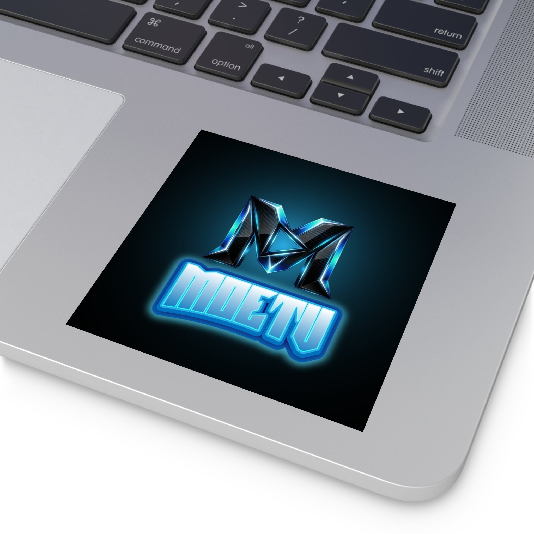 Neon M Logo Square Sticker — MOETU Gaming Decal (Indoor/Outdoor)