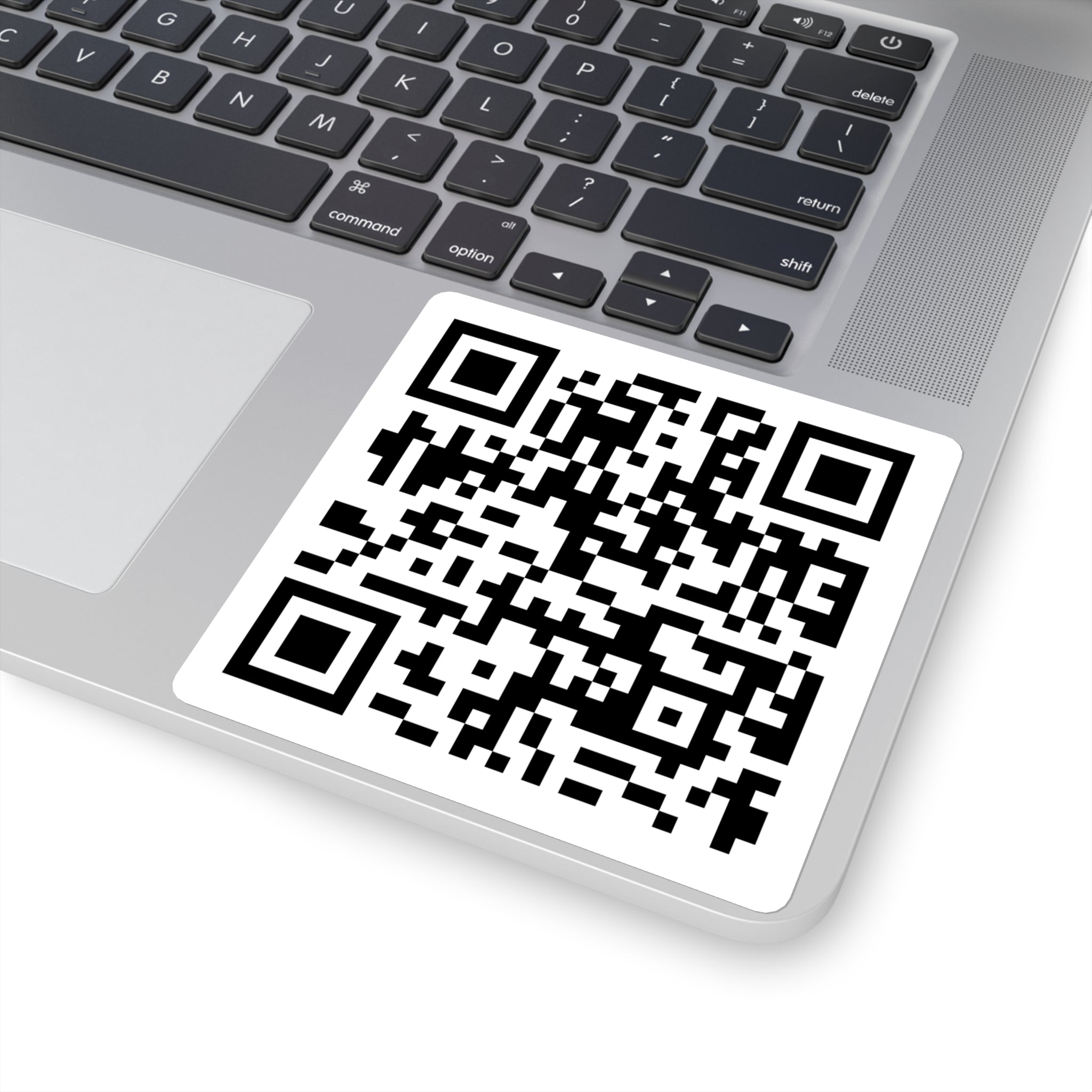 QR Code Square Sticker — Custom Scannable Label for Laptops, Packaging & Events