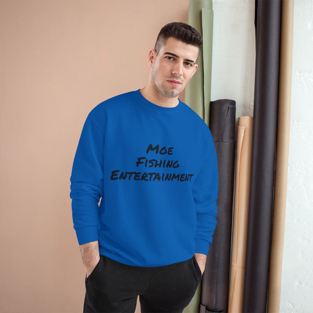 Fishing Sweatshirt — "Moe Fishing Entertainment" Bass Logo Crewneck