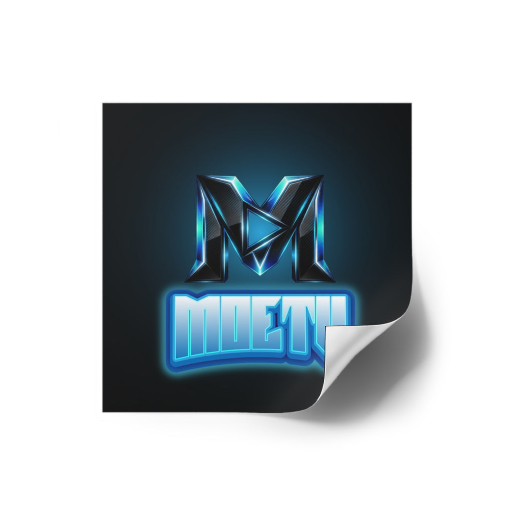 Neon M Logo Square Sticker — MOETU Gaming Decal (Indoor/Outdoor)
