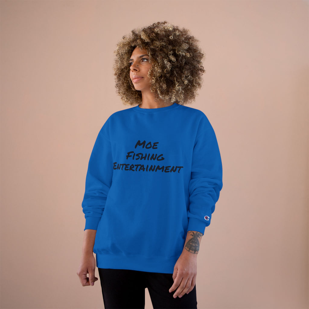 Fishing Sweatshirt — "Moe Fishing Entertainment" Bass Logo Crewneck