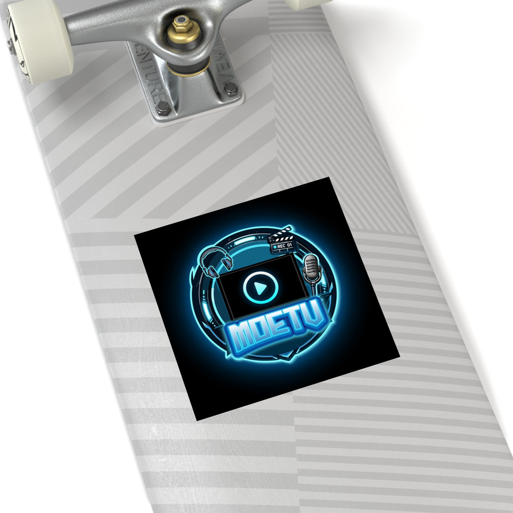 Square Sticker — MOETV Neon Streaming Logo