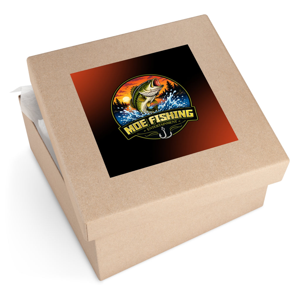 Square Fishing Sticker — MOE FISHING Bass Design (Indoor/Outdoor)