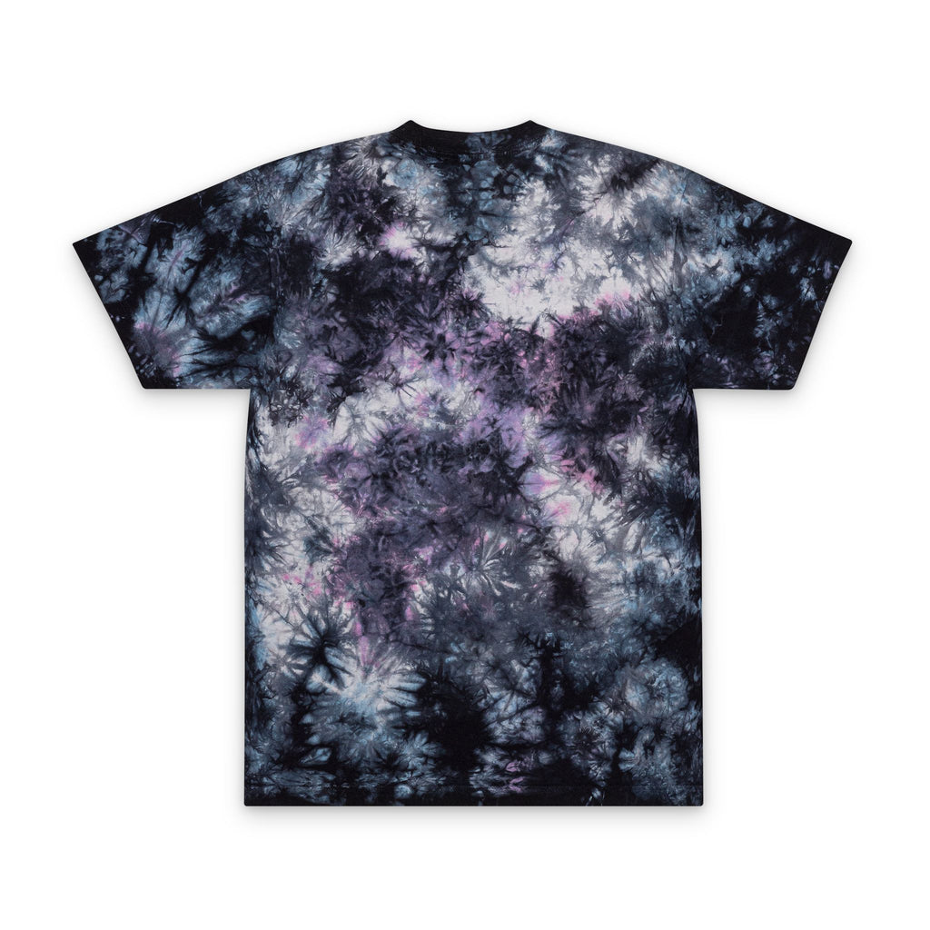 Embroidered 'M' Tie-Dye Oversized T-Shirt — Black & White Grunge Tee