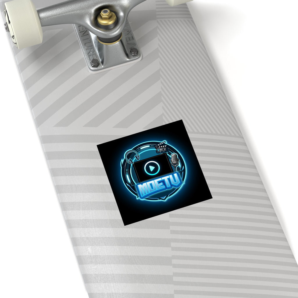 Square Sticker — MOETV Neon Streaming Logo