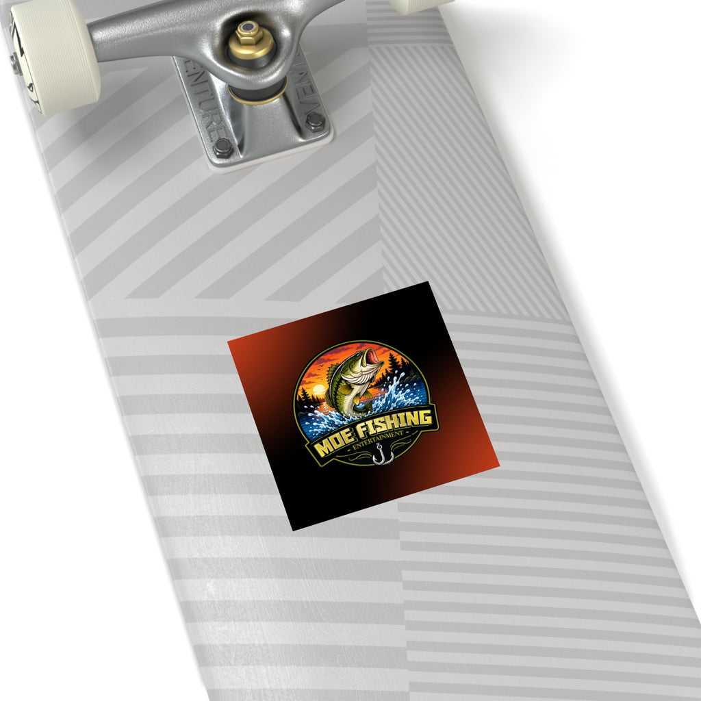 Square Fishing Sticker — MOE FISHING Bass Design (Indoor/Outdoor)
