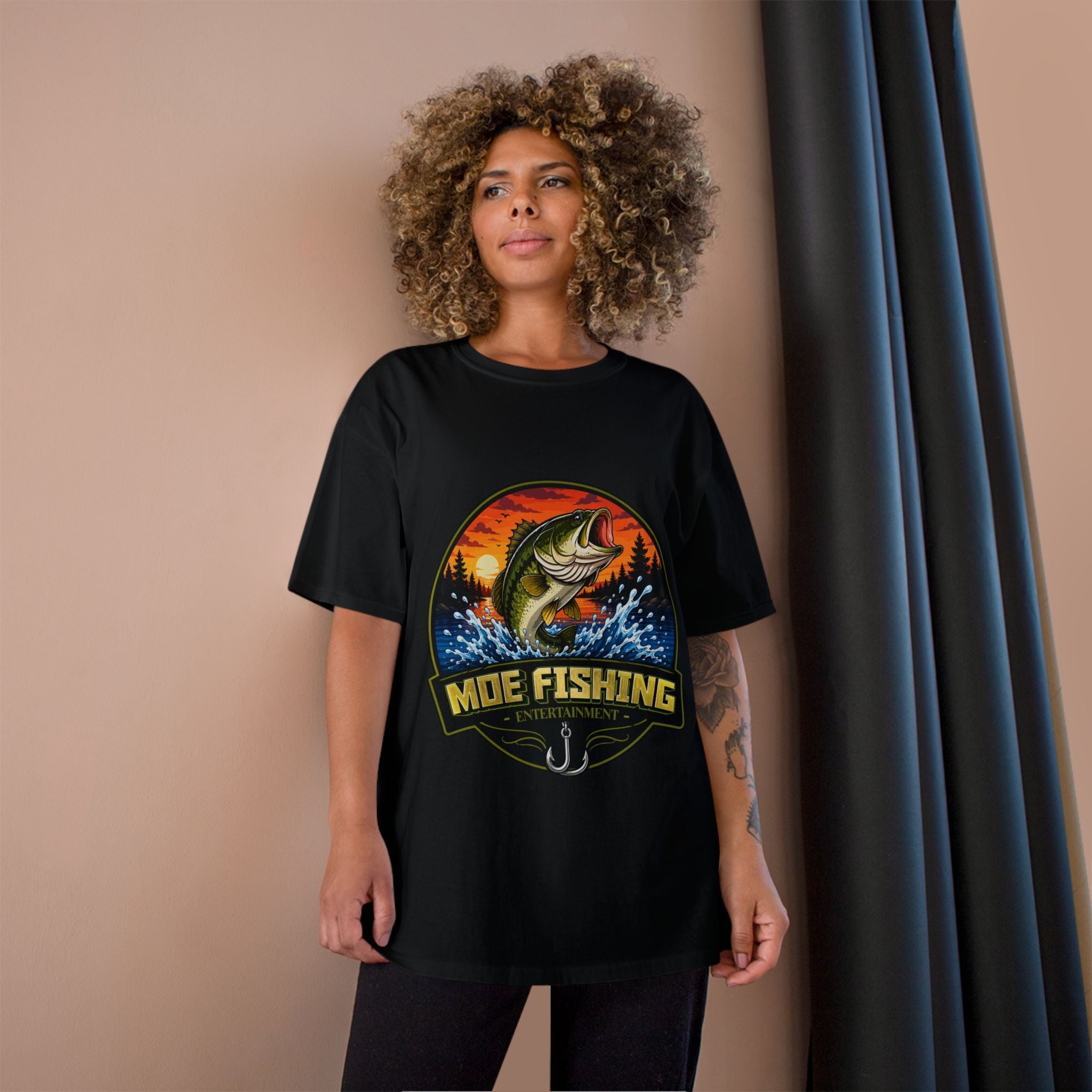 Fishing Logo T-Shirt — "Moe Fishing" Bass Graphic Tee