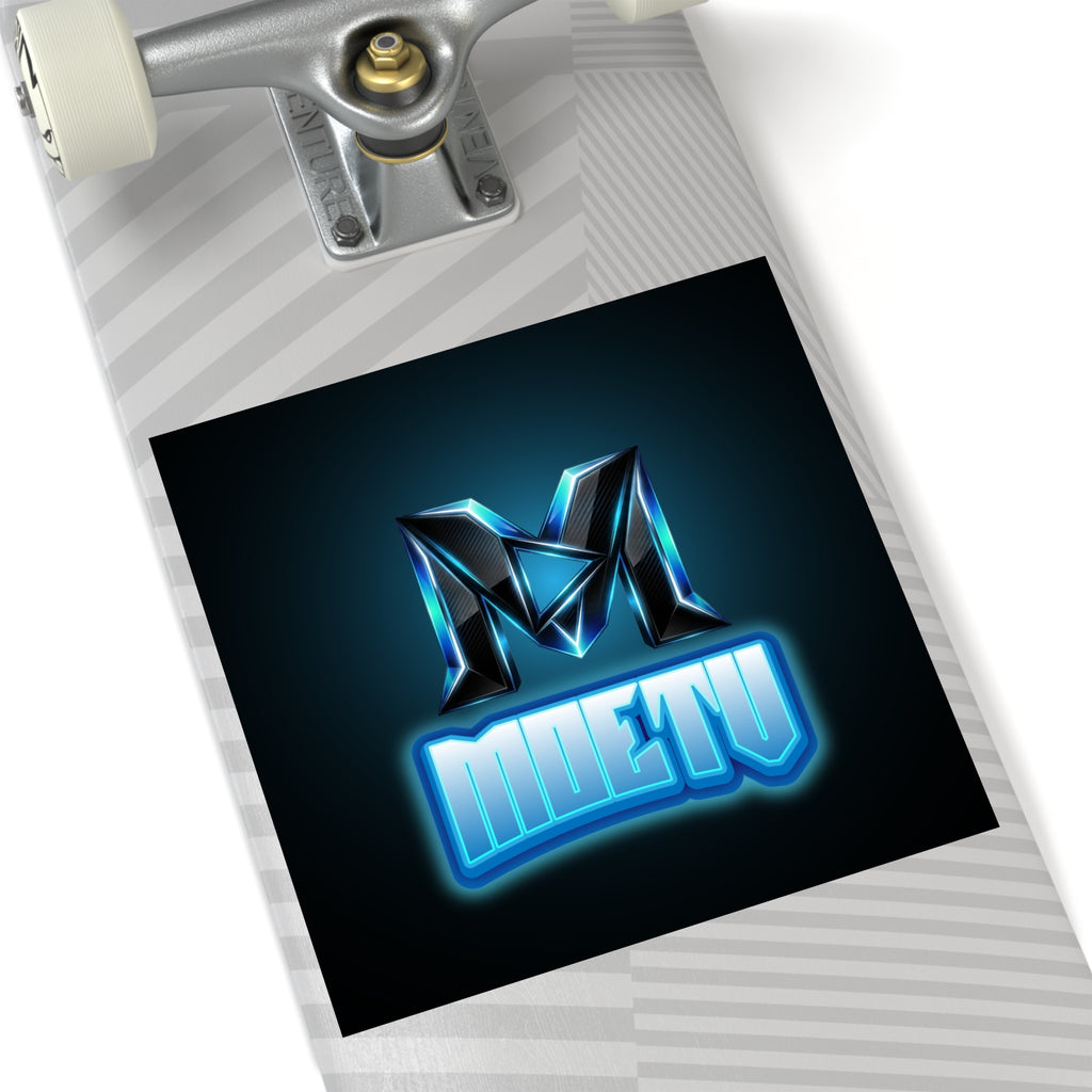 Neon M Logo Square Sticker — MOETU Gaming Decal (Indoor/Outdoor)