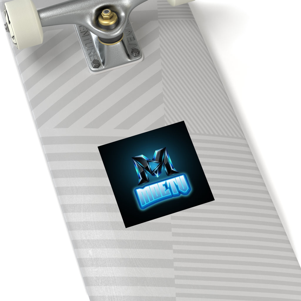 Neon M Logo Square Sticker — MOETU Gaming Decal (Indoor/Outdoor)