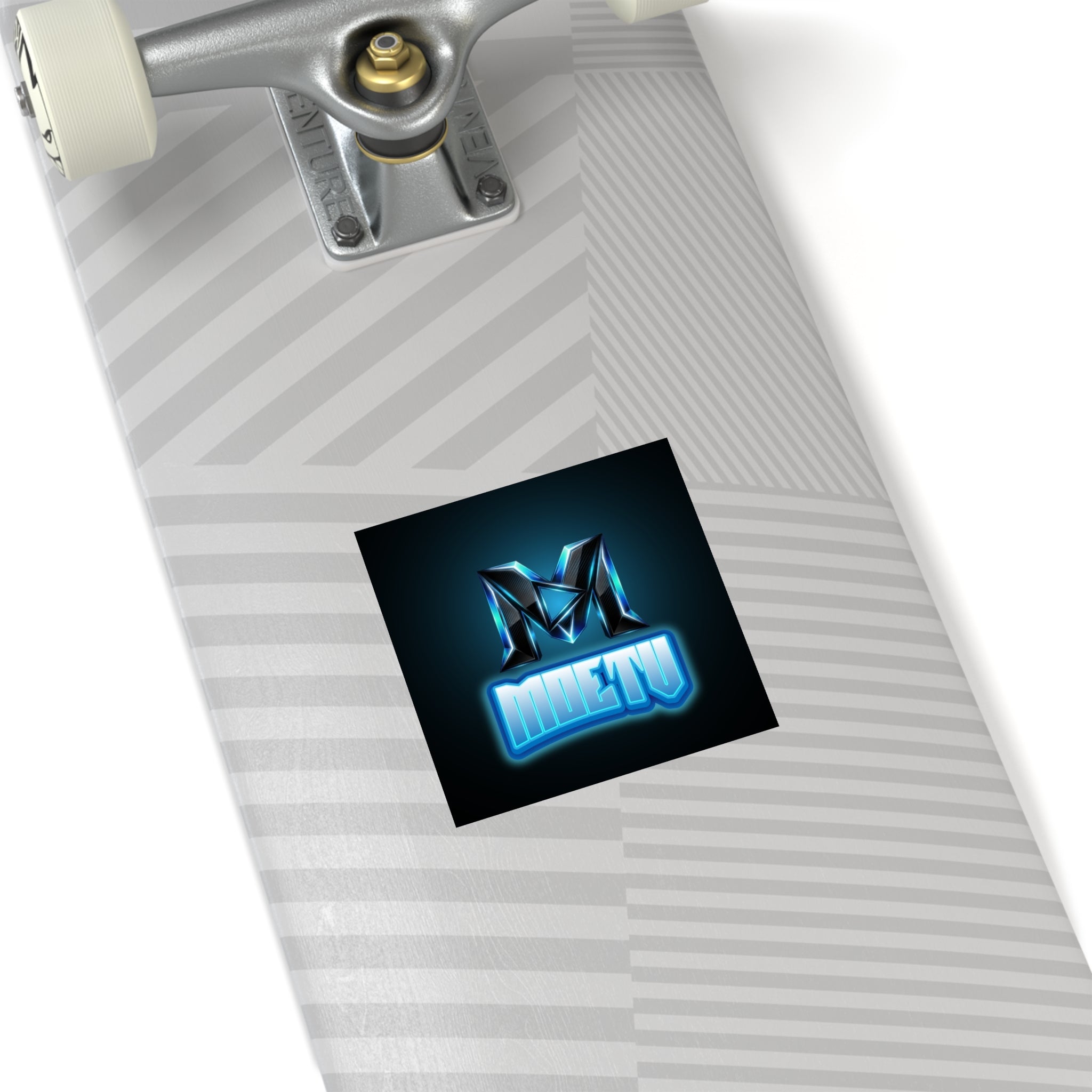 Neon M Logo Square Sticker — MOETU Gaming Decal (Indoor/Outdoor)